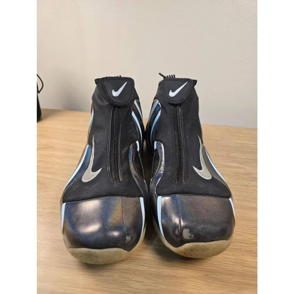 Nike Air Flightposite Black Topaz Mist Men's Basketball Shoes Size 8.5  Zip